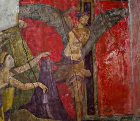 fresco in the villa of mysteries in pompeii
