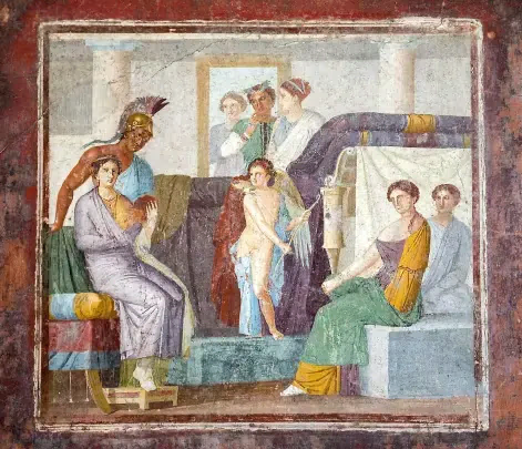 wedding fresco in the house of marcus lucretius fronto in pompeii